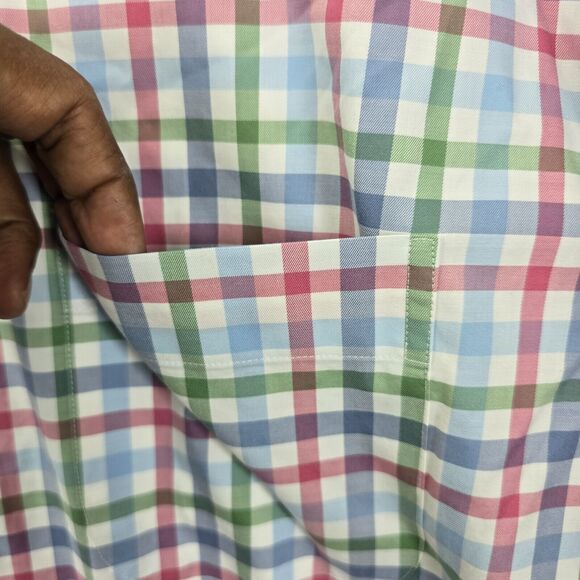 Peter Millar Men's Blue Red Green Plaid Button Down Shirt Long Sleeve Size L - Picture 3 of 9